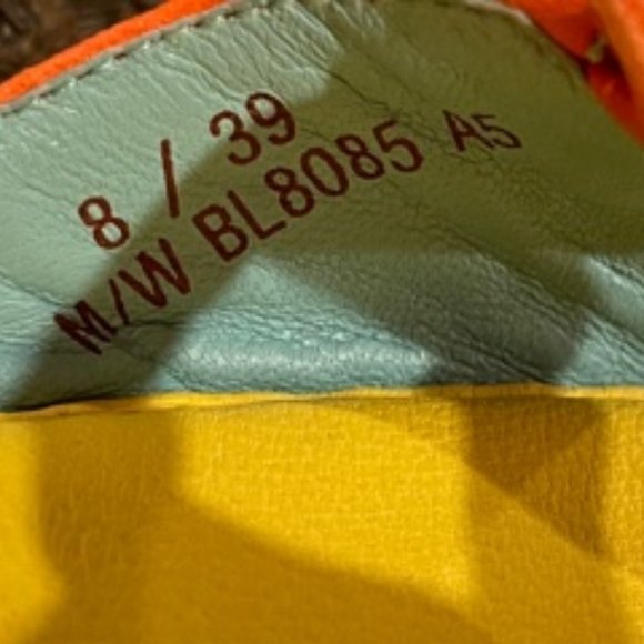 Vintage Bolo Orange, Yellow, and Blue Sandals - Picture 4 of 8